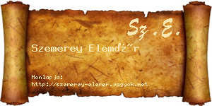 Szemerey Elemér névjegykártya